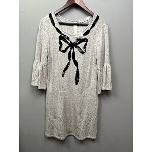 Eshakti shift dress Womens size 8 beaded accents pockets‎ Heather Gray New